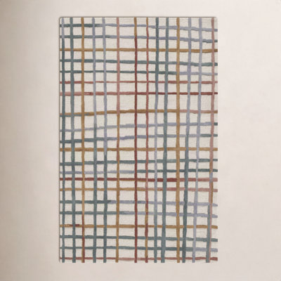 Multi Hand-Tufted Geometric Rug