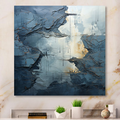«Blue and White River Embrace» sur métal