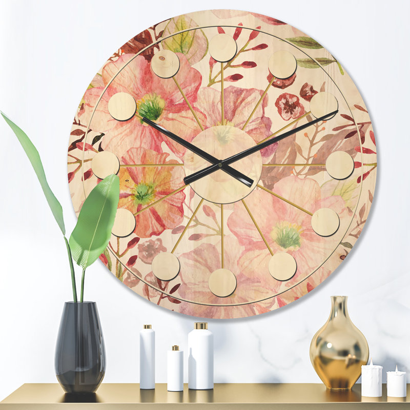 Horloge murale Floral Botanical III, Moyenne