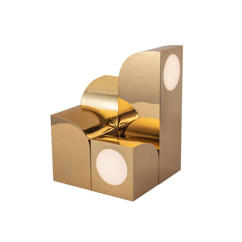 Gypsum 9-In LED Table Lamp, Polished Brass