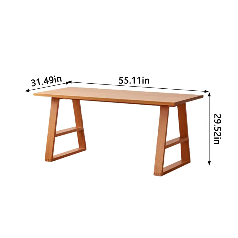 Letina Cherry Solid Wood Dining Table, 31.49" W x 55.11" L
