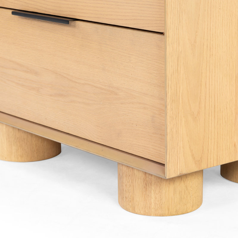 Addyson Wood 2 Drawer Nightstand, Natural