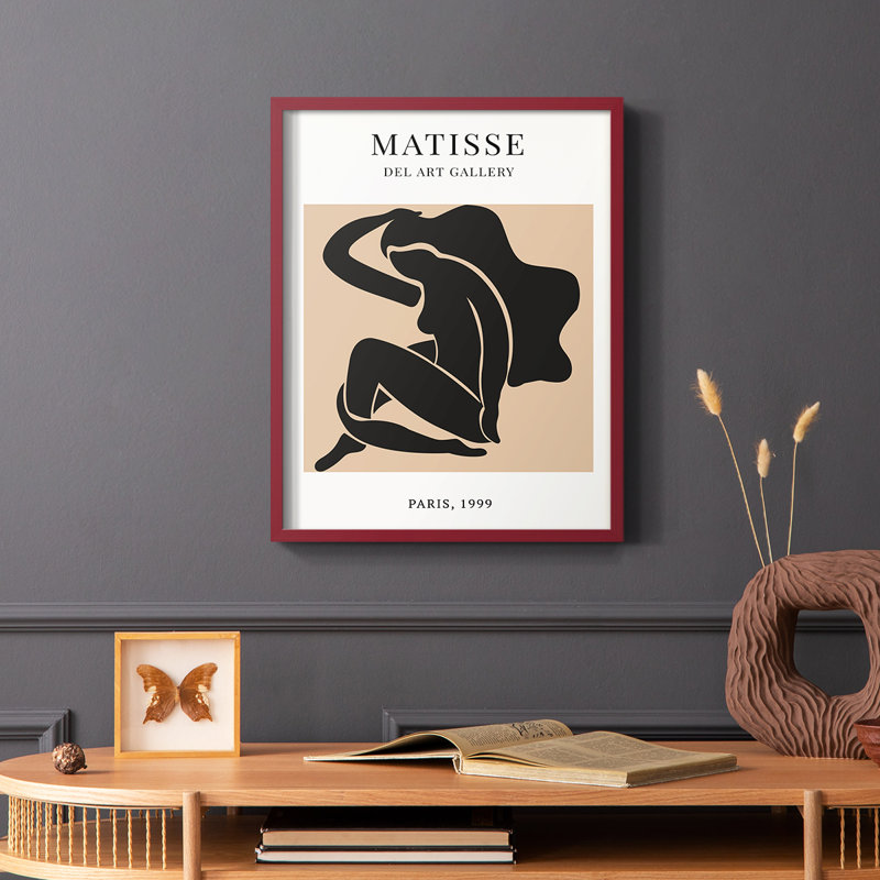Matisse Cxx, reproduction encadrée - bois massif, H 10 po x l 8 po, Rouge
