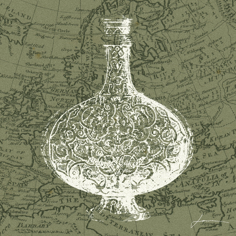 Map Bottles IV by James Burghardt - Wrapped Canvas Print, 51cm H x 51cm W