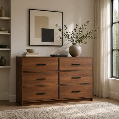 6-Drawer Dresser with Large Fabric Drawers, for Bedroom
