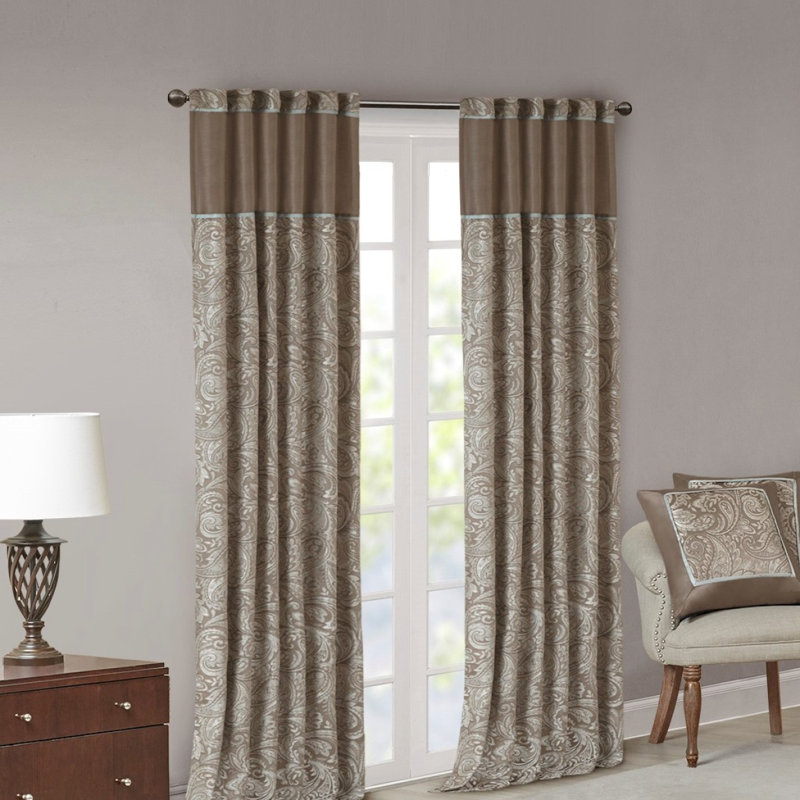 Paire de rideaux en jacquard (2 panneaux de fenêtre)