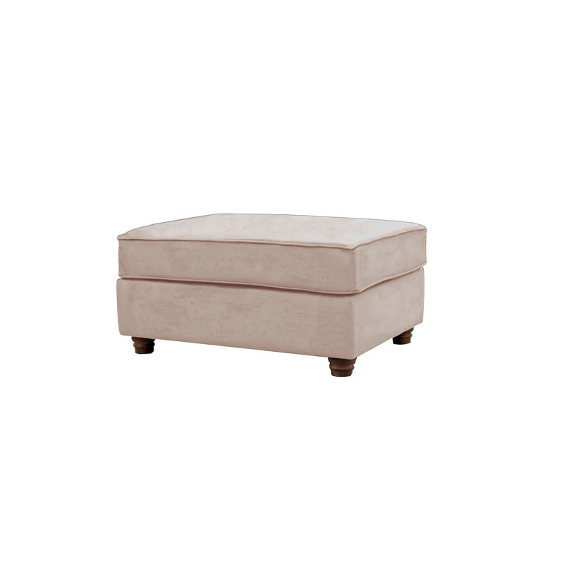 Lila 93cm Wide Velvet Rectangle No Pattern Standard Ottoman, Pink