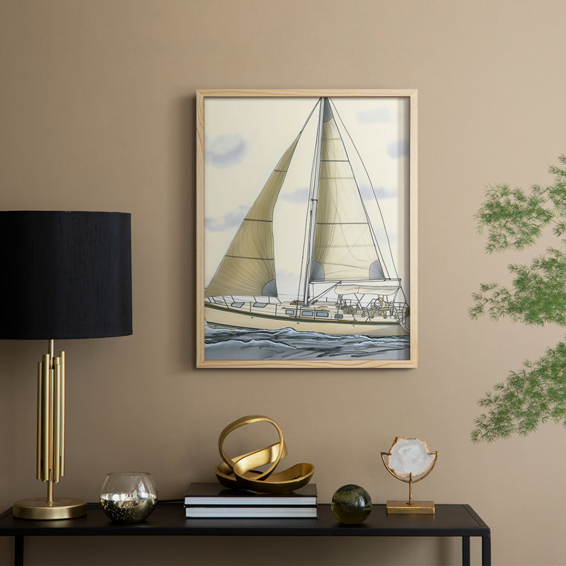 NAUTICAL Series Cxxviii, reproduction encadrée - bois massif, H 15 po x l 12 po
