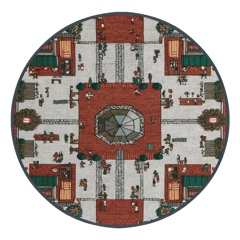 Tapis brun lavable à la machine, Rond 4 pi