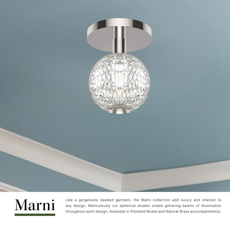 Marni 1 - Light LED Flush Mount, Polished Nickel