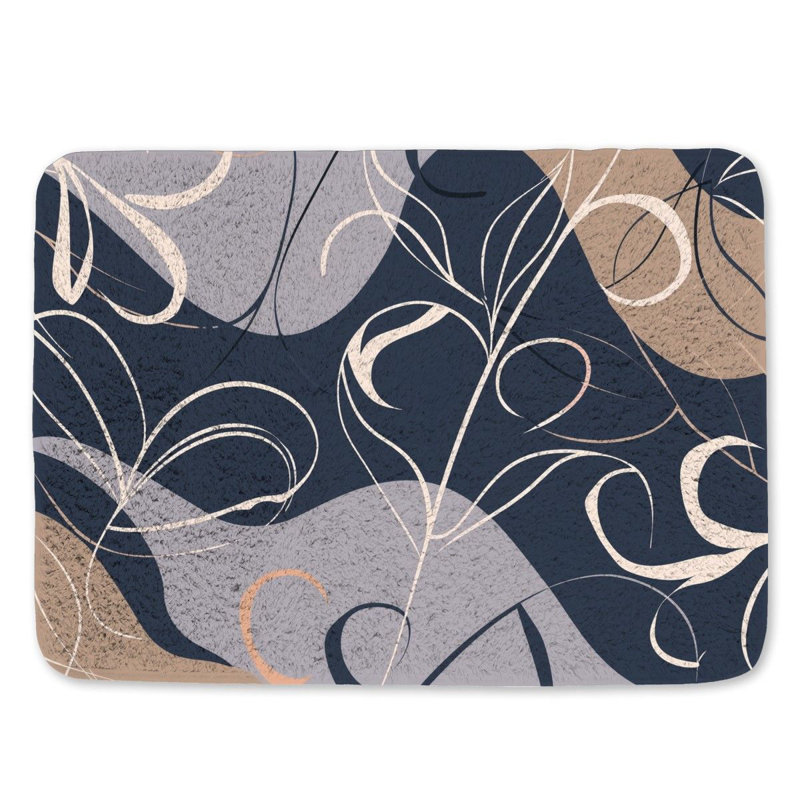 Tapis de bain floral, L 17 po x L 24 po