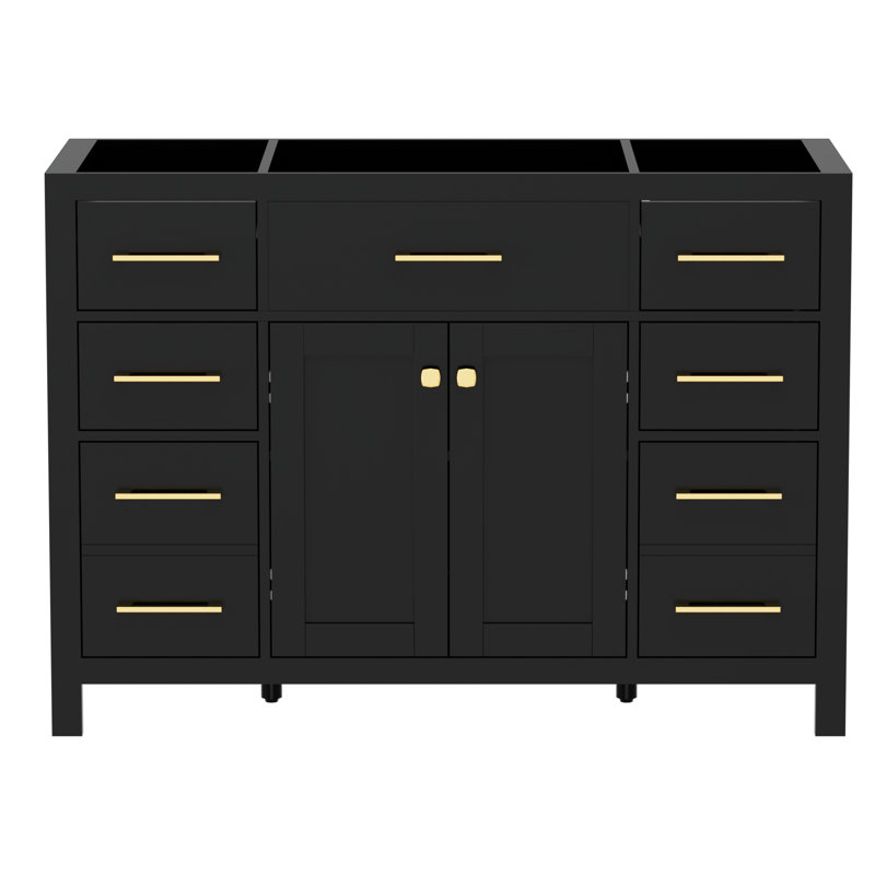 48" Single Sink Bathroom Vanity Cabinet Base Only, Sink Not Included, Black