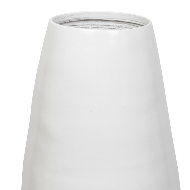 Grand vase de plancher en bambou fabriqué à la main Teebar, Blanc, H 27,5 po x l 11 po x P 11 po