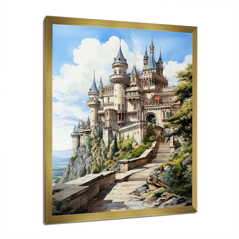 Décoration murale Forteresses majestueuses V - paysages urbains, H 44 po x l 34 po x P 1,5 po, Encadrement doré