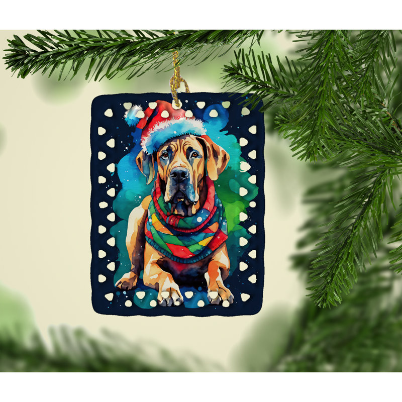 Ornement en porcelaine de Noël Great Dane, Grand danois 3486