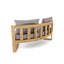 Ensemble de conversation modulaire circulaire en teck Sunbrella avec coussins 6 pièces-98271533