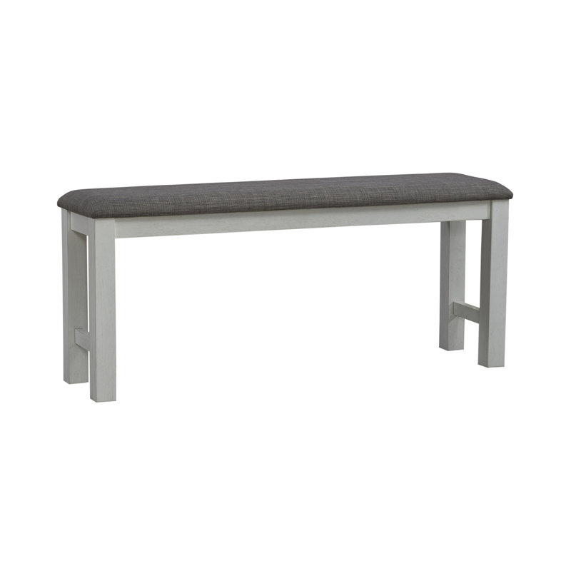 Banc de salle à manger rembourré à hauteur de comptoir Luz, H 26 po x l 60 po x P 16 po, Blanc