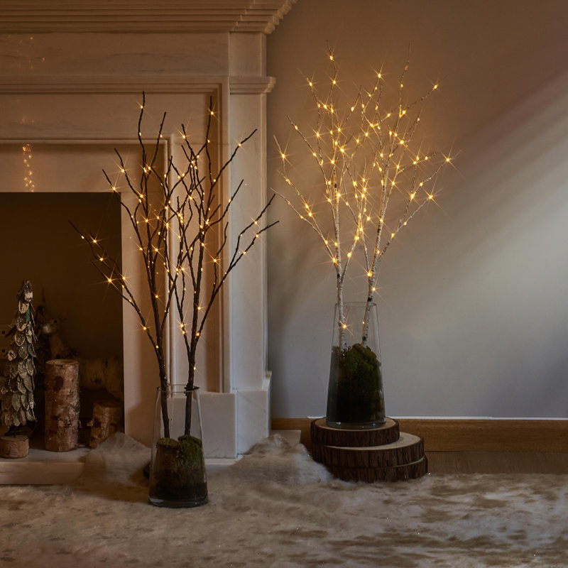 Lighted Birch Tree Branches