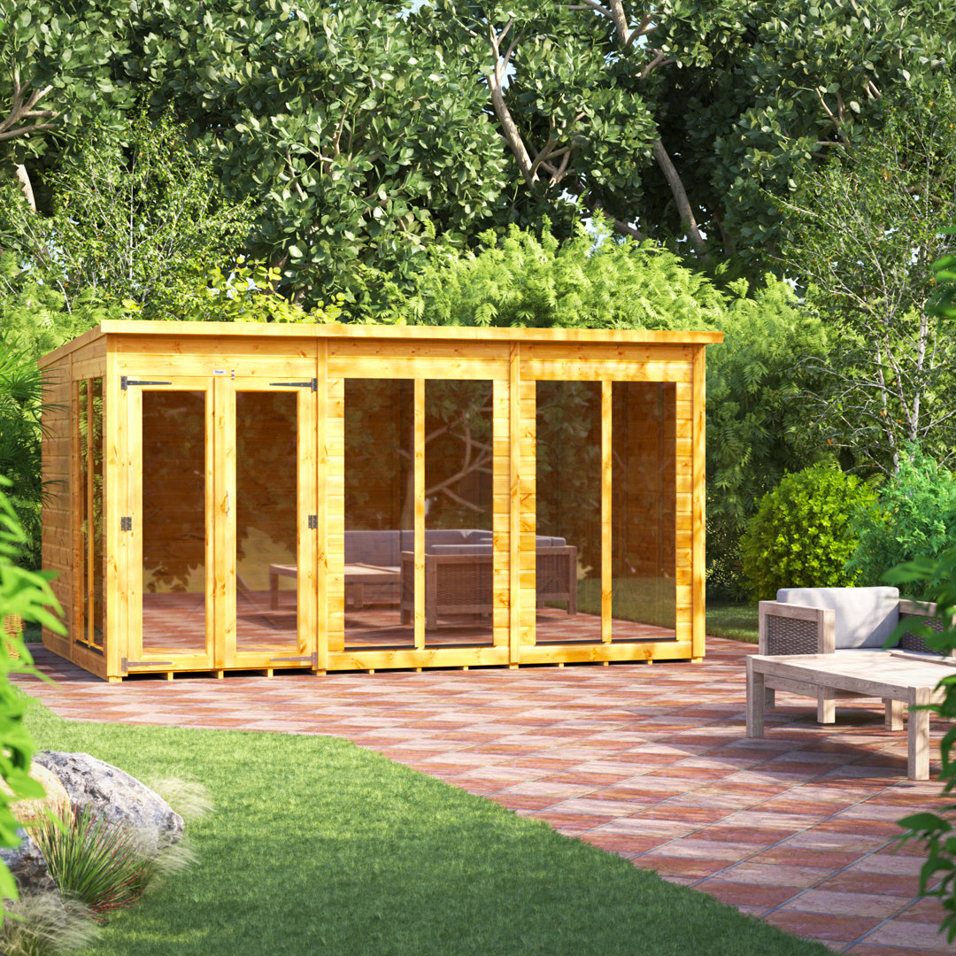 Powersheds 12 x 8ft Timber Tongue & Groove Pent Summerhouse