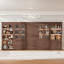 Armoire de rangement en bois avec design arqué, vitrine avec éclairage DEL, grande capacité et surface imperméable-121515904