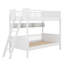 Lit superposé simple au-dessus de simple avec tablettes de rangement, lit superposé en bois massif avec rangement et échelle, garde-corps, aucun sommier nécessaire-1884462985