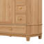 Meuble-lavabo de 30 po avec lavabo en céramique, armoire de salle de bain autoportante avec grain de bois naturel, pieds en bois d'hévéa massif, portes et tiroirs à fermeture en douceur, grand espace de rangement, bois naturel