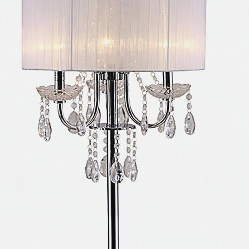 LAMPE DE TABLE EN CRISTAL 29,5 "H, Argent argent, Tactile