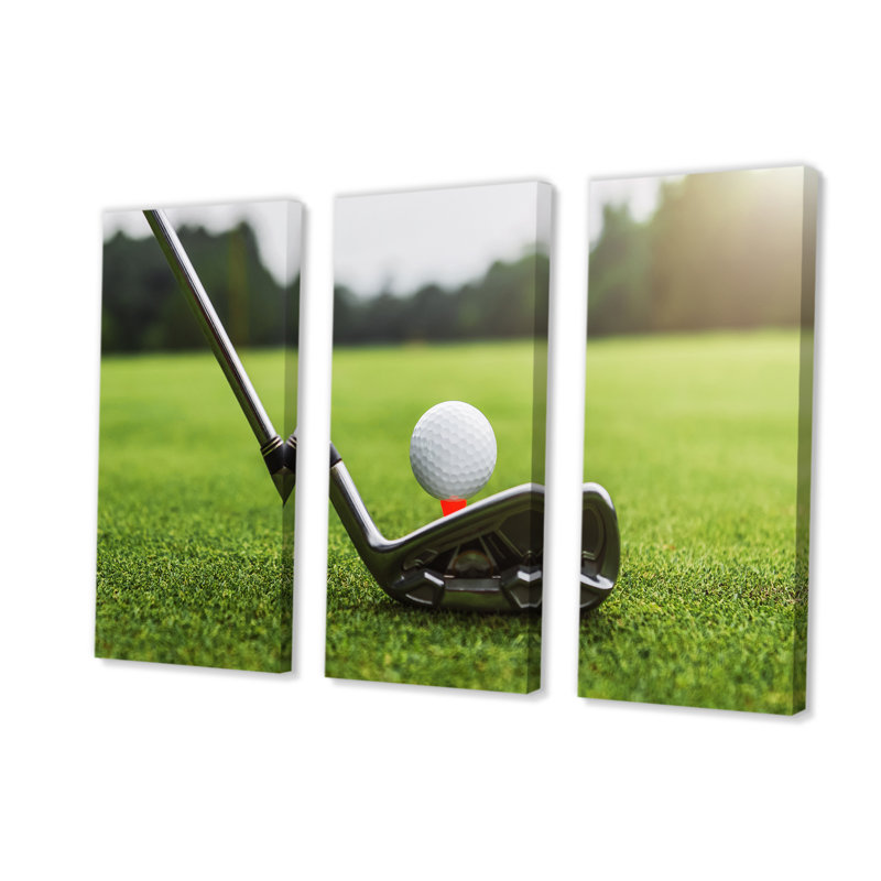 «Golf Swing Excellence II» sur toile, reproduction de 3 pièces, H 28 po x l 36 po x P 1 po