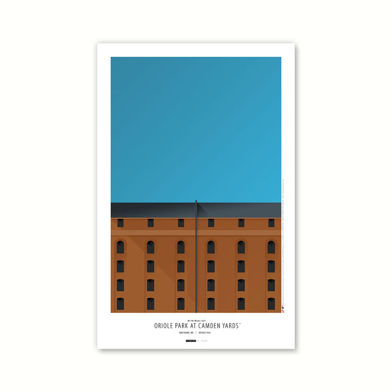 «Minimalist Camden Yards» par S. Preston, reproduction d'art graphique sur papier sans cadre
