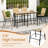 4PCS Outdoor Bar Stools 29'' Fabric Bar Height Stools w/ Armrests & Footrest Beige-2086314976