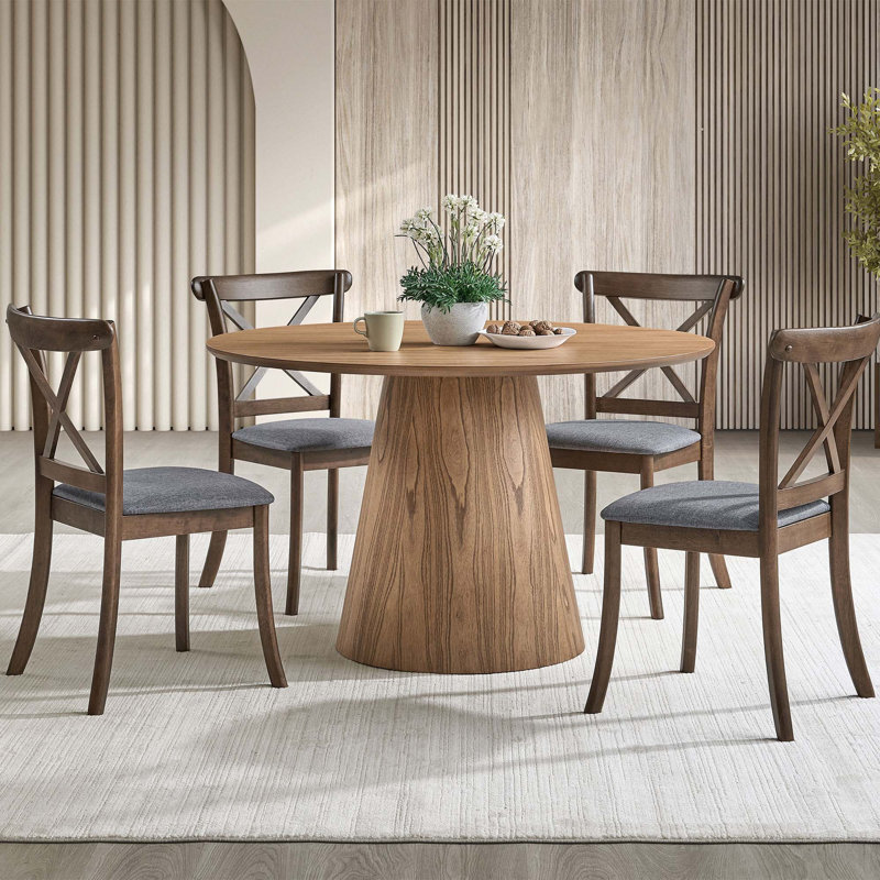 (1 table avec 4 chaises) Ensemble de table de salle à manger en bois