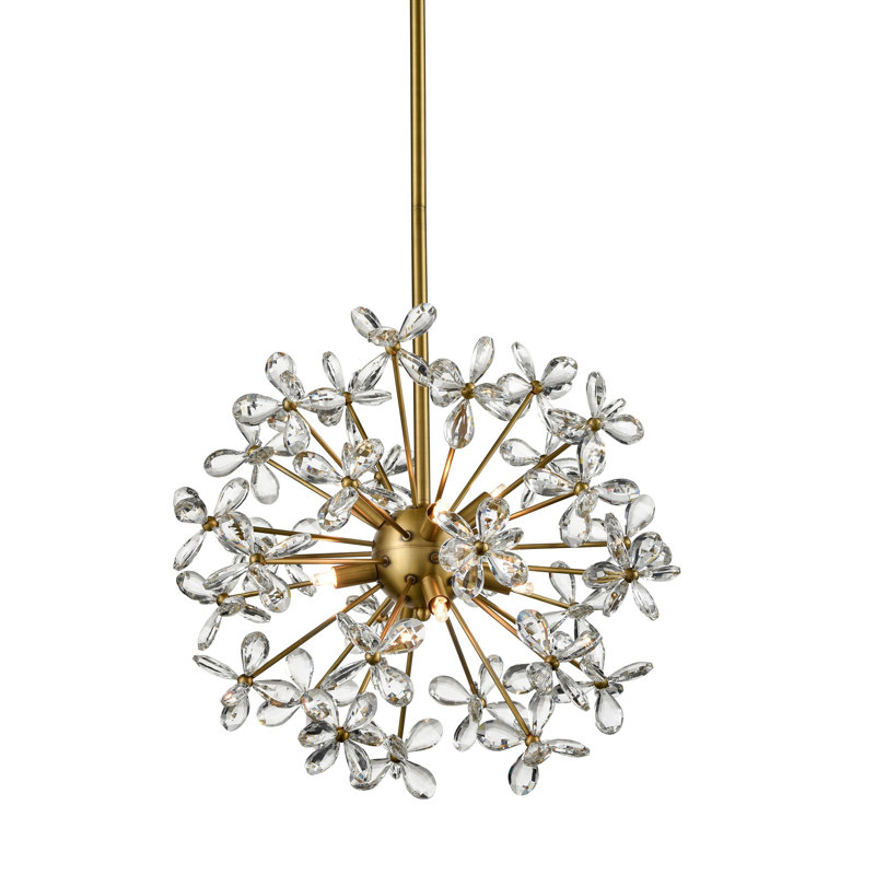 Lustre globe unique à 8 lumières Lionel, H 21 po x l 19 po x P 19 po