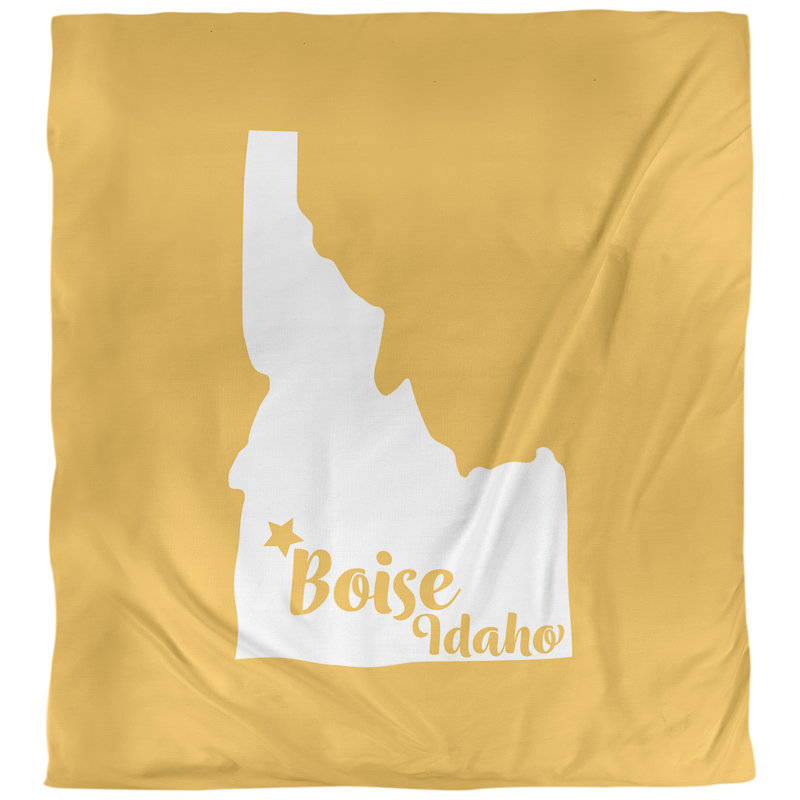 Housse de couette boise idaho, Housse de couette pour grand lit, Jaune, Polyester brossé