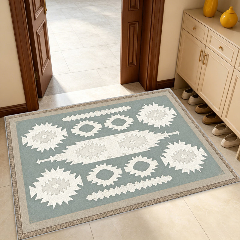 Blue Grey Southwestern carpet-easy to clean, machine-washable, soft and comfortable; suitable for door mats, kitchens, living rooms, bedrooms, corridors, and laundry areas. Easy to clean, durable carpet for home decoration.