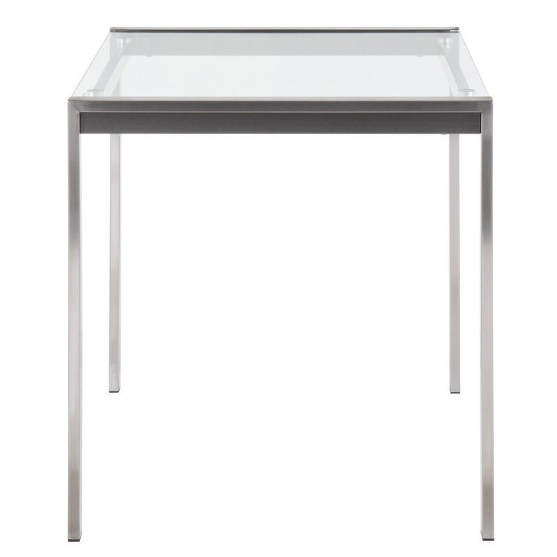 Glass Top Metal Base Dining Table