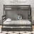 Wood Twin XL over Queen Bunk Bed with Trundle & Ladder, Convertible to 3 Beds,Grey-599930385