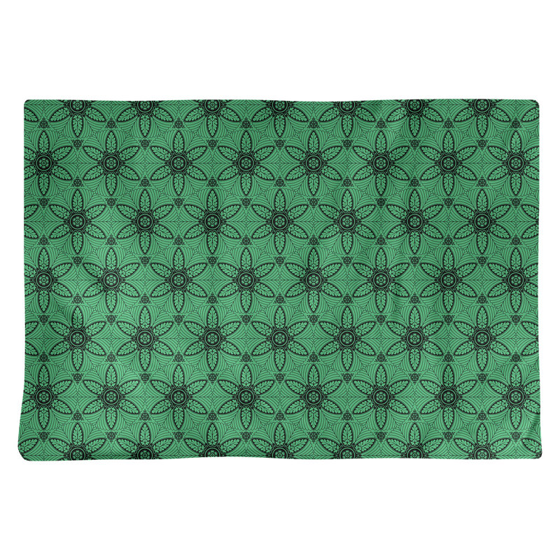 Napperon en coton 18 po classique Circles, Vert / Noir