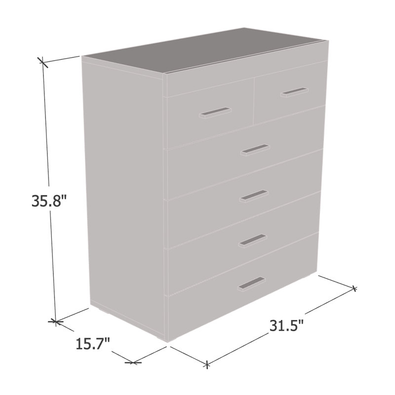 Commode 6 tiroirs Urfeta, Noir