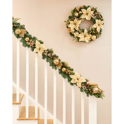 274.32cm Lighted Faux Garland with Lights