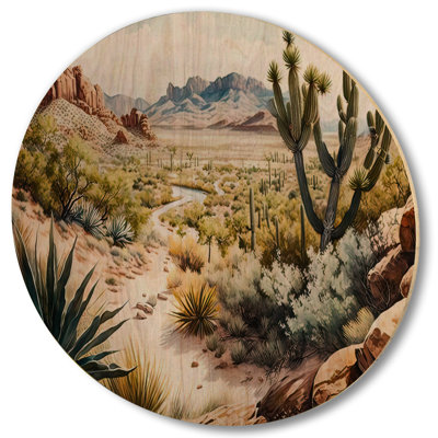 Arizona désert II - Art mural en bois du sud-ouest - Bois de pin naturel
