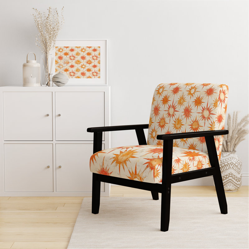 Chaise rembourrée Starburst - Fauteuil Boho, Black Square Arms
