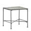 Table de bout de patio en fer, apparence argent brossé noir, mélanges avec chaises et tables basses d'extérieur, table d'assemblage pour patio, utilisation de compléments et de tables, requis