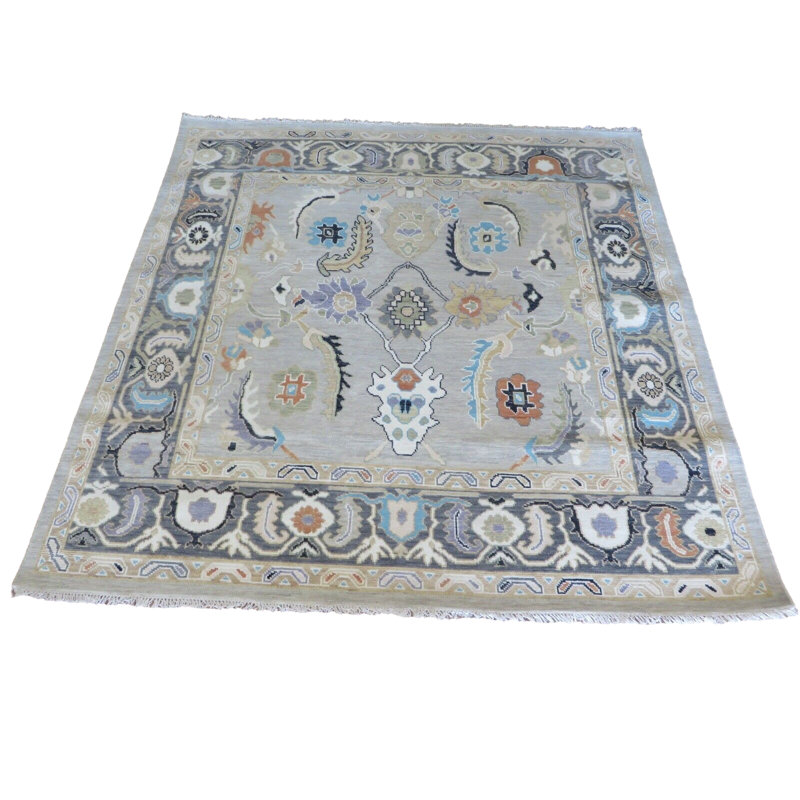 One-of-a-Kind 7'11" X 8'1" Square Wool Area Rug in Grey