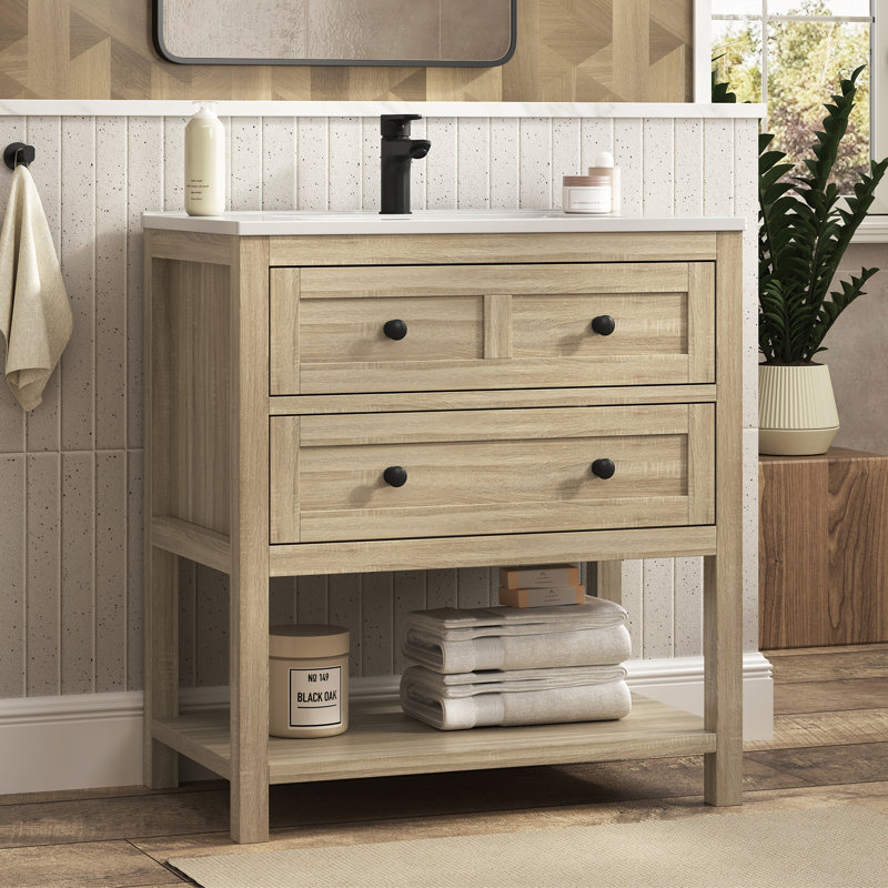 Meuble-lavabo simple Wilce Meltiva, 30", Chêne clair
