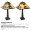 Lampe de table de style Tiffany de 24 po Millwood Pines - Éclairage en verre d'art de conception mission avec 2 ampoules DEL incluses - Décoration de pièce fabriquée à la main de style rétro