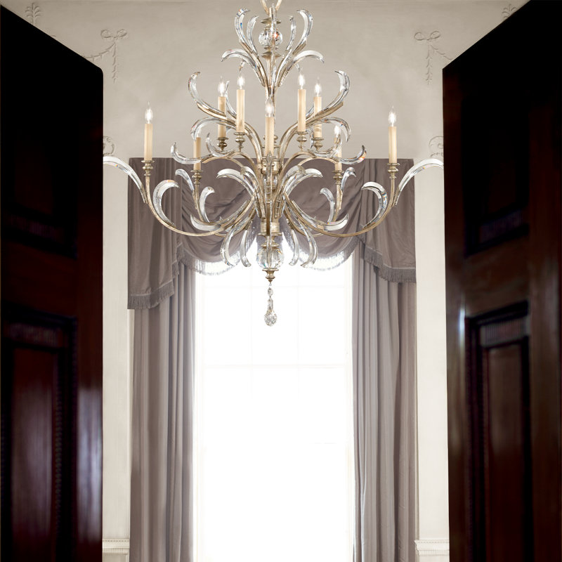 Lustre rond biseauté 56 po, Argent