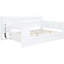 Lit de jour blanc avec 3 tiroirs et rangement supplémentaire - Fabriqué en bois de pin pour un bureau pleine grandeur de style pinède-2014619226-2014619225