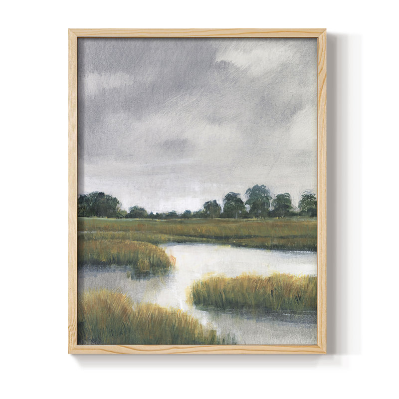 Salt Marshes II Framed Print - Solid Wood, H 21 po x l 17 po