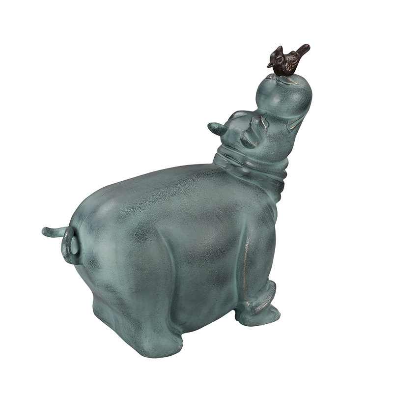 Statue de jardin hippopotame et ami