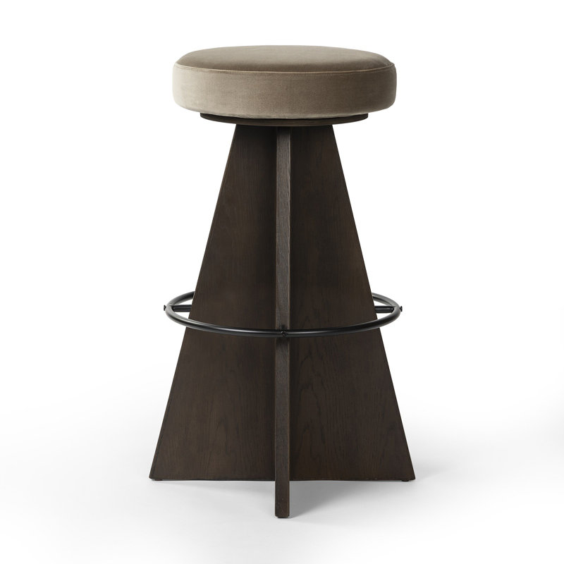 Damon Swivel Stool-Sapphire Khaki-Counter, Bar Stool (31" Seat Height), Gray, Brown